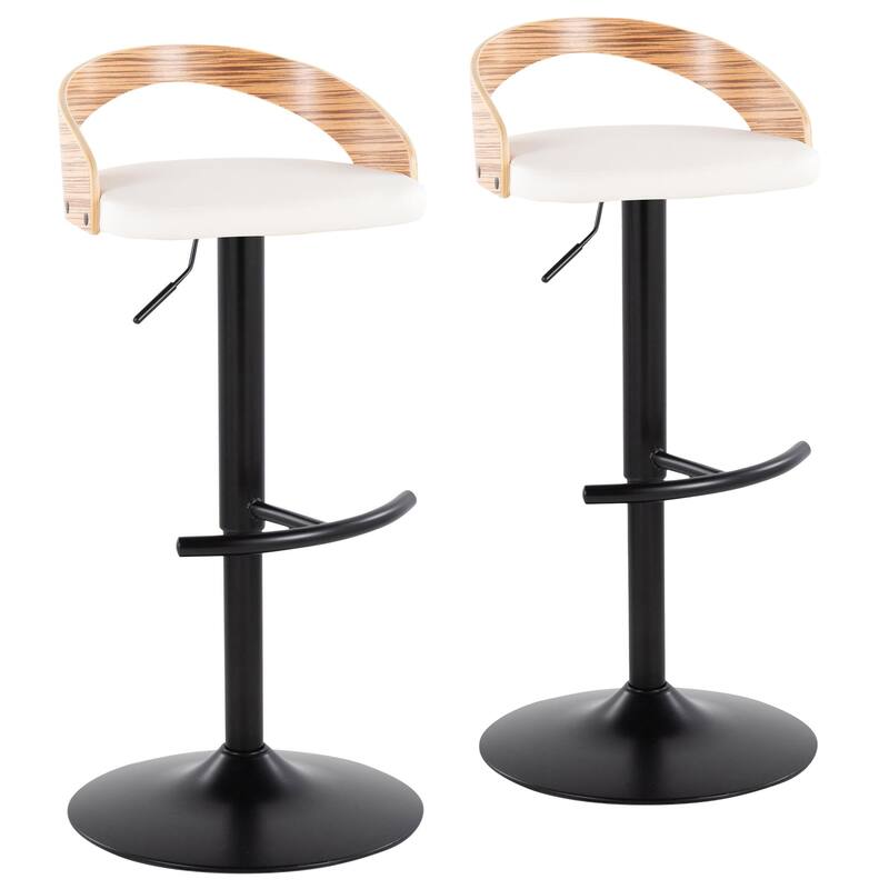 Carson Carrington Stavanger Adjustable Bar Stool with Rounded T Footrest (Set of 2)