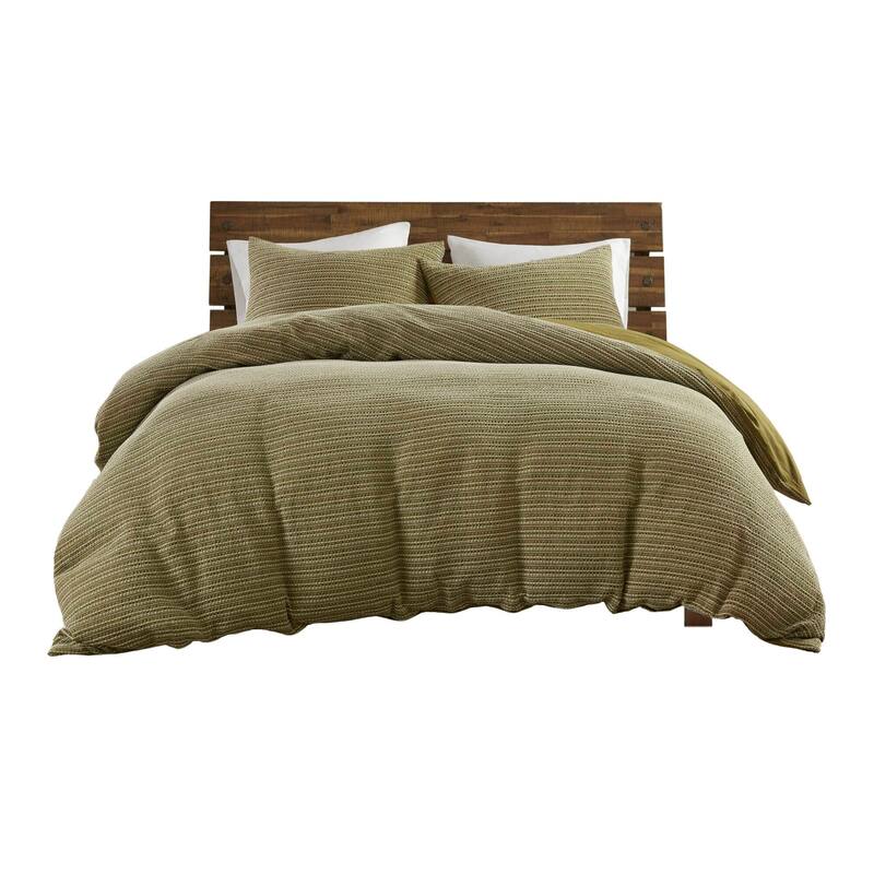 3PCS King/Cal King Waffle Washed Duvet Set