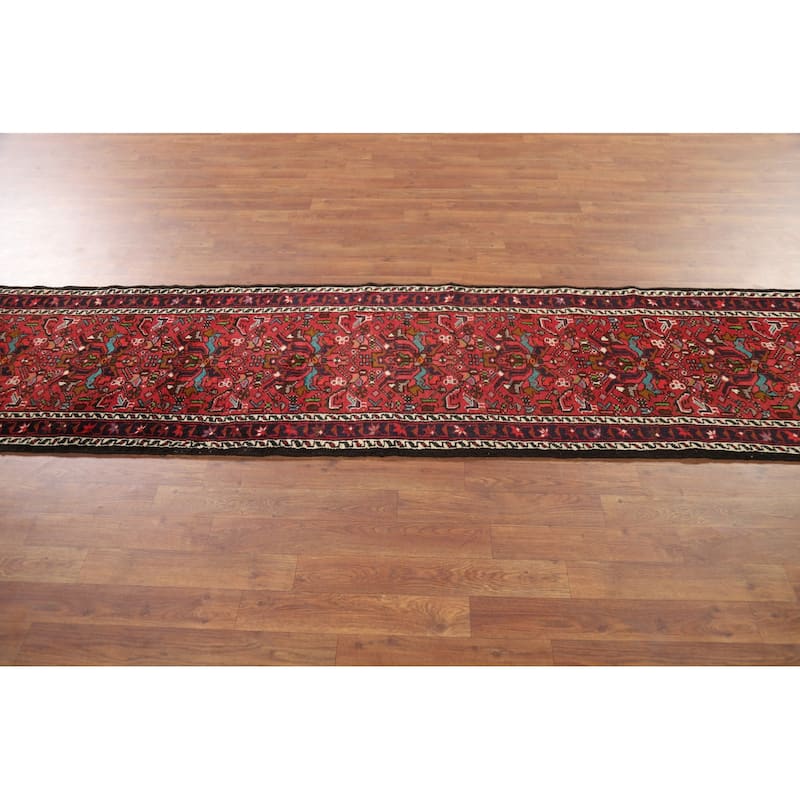 Tribal / Geometric Gharajeh Persian Runner Rug Handmade Wool Carpet - 2'3" x 9'5"