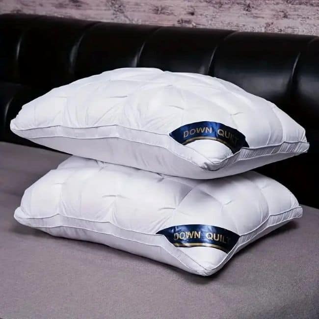 Pinch Pleat Bed Pillows ,Fluffy Down Pillow Soft Support Pillow for Side Sleeping - Single