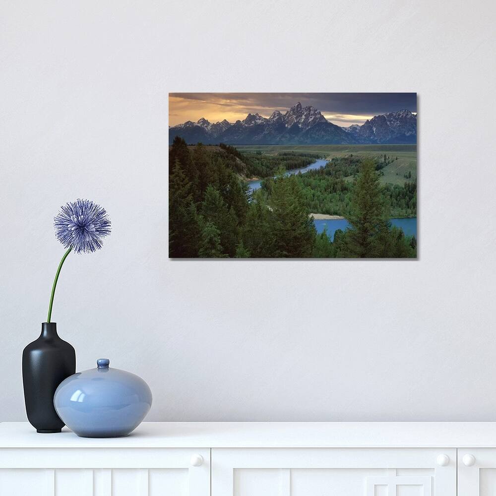iCanvas "Teton Range At Snake River Overlook, Grand Teton National Park, Wyoming" by Tim Fitzharris Canvas Print