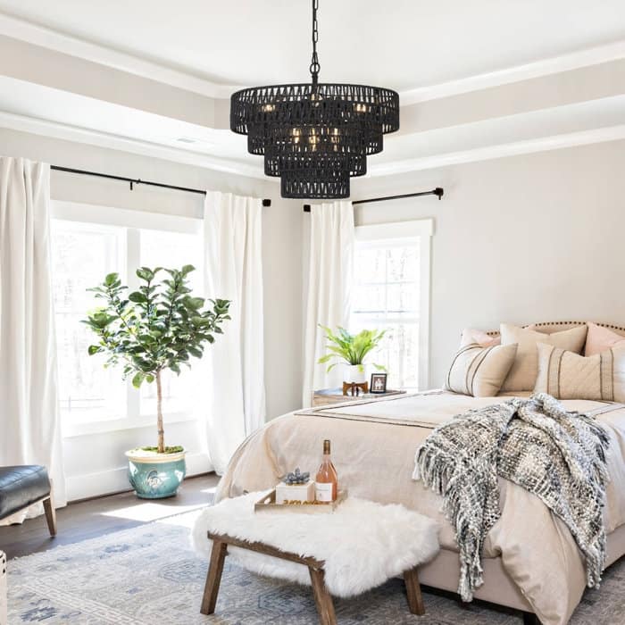 6-Light Boho Rattan Chandelier