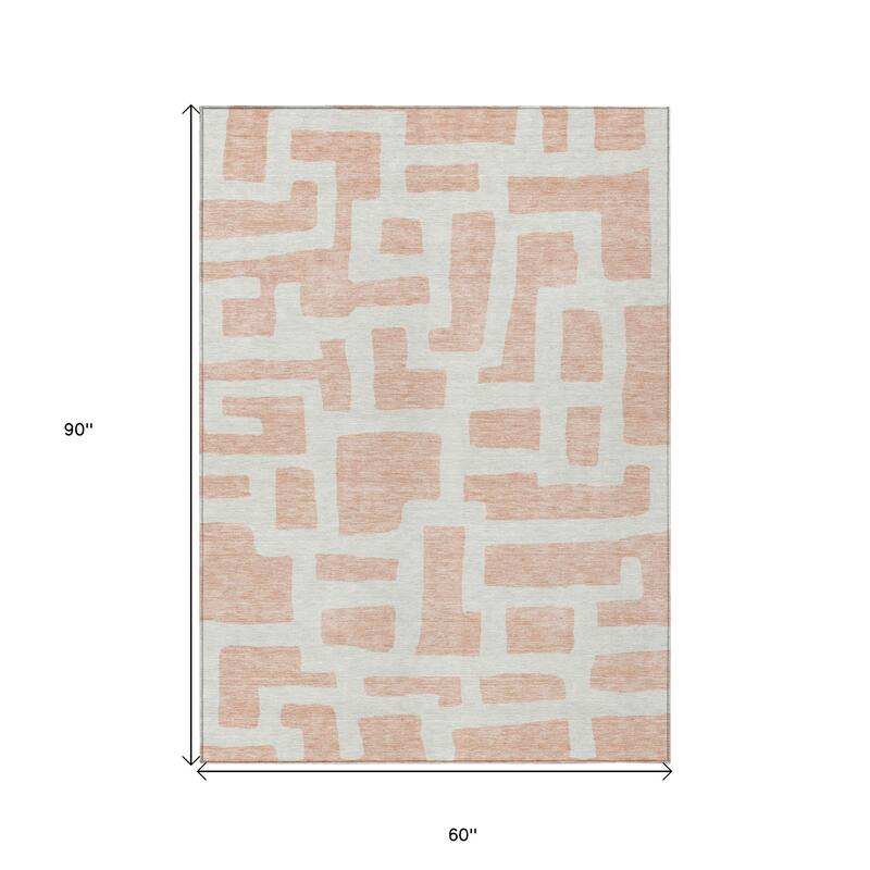 HomeRoots Abstract Transitional Rectangle Outdoor Rug