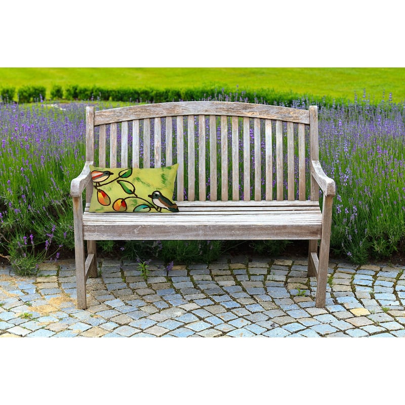 Liora Manne Visions III Song Birds Indoor/Outdoor Pillow Green 12"X20"