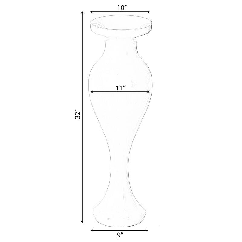 Decorative Large White Trumpet Design Modern Flower 32-Inch-Tall Floor Vase Centerpiece - Contemporary Home Decor Accent