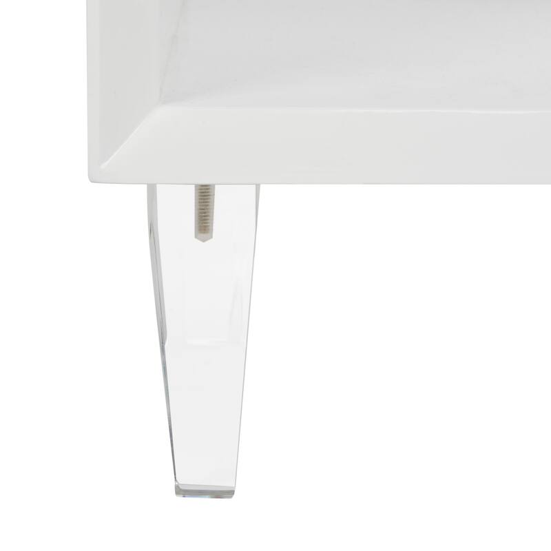 SAFAVIEH Couture Myrthe Eglomise Side Table- White - 24" W x 18" L x 25" H - 24Wx18Dx25H