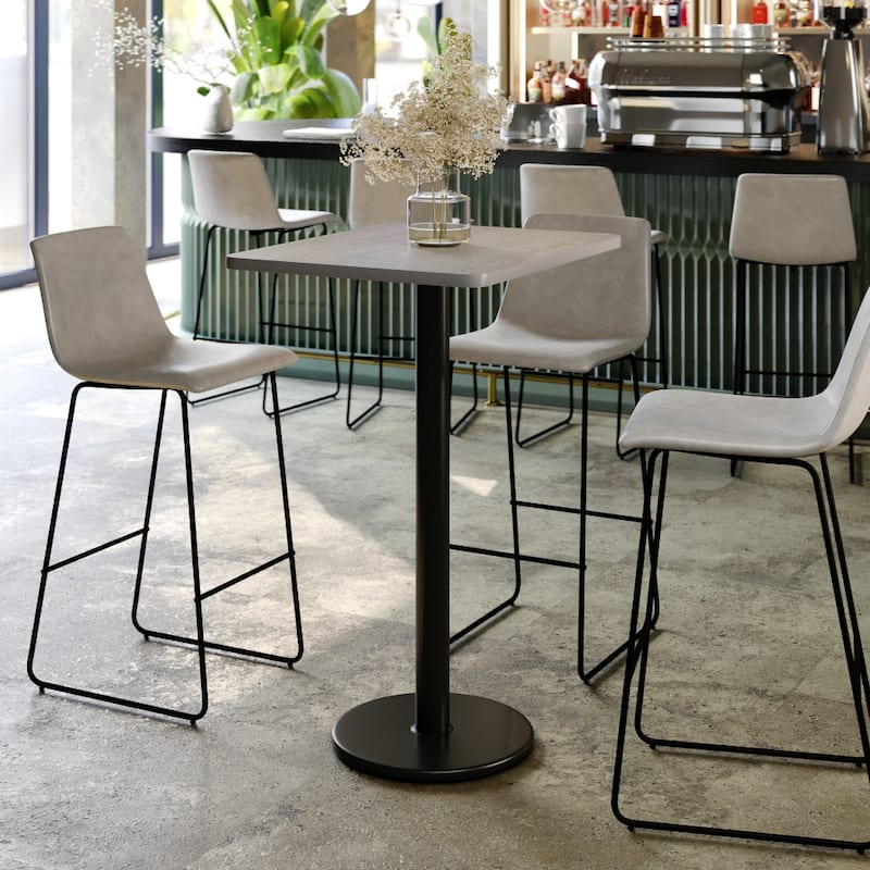24'' x 30'' Rectangular Laminate Table Top with 18'' Round Bar Height Table Base