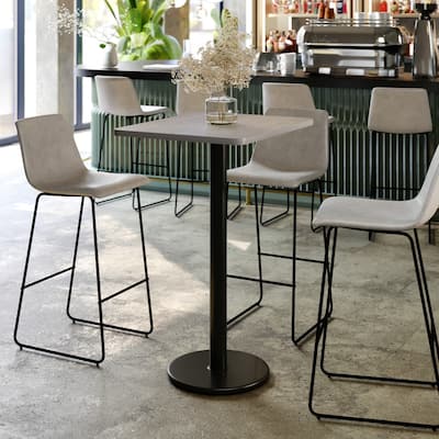 24'' x 30'' Rectangular Laminate Table Top with 18'' Round Bar Height Table Base