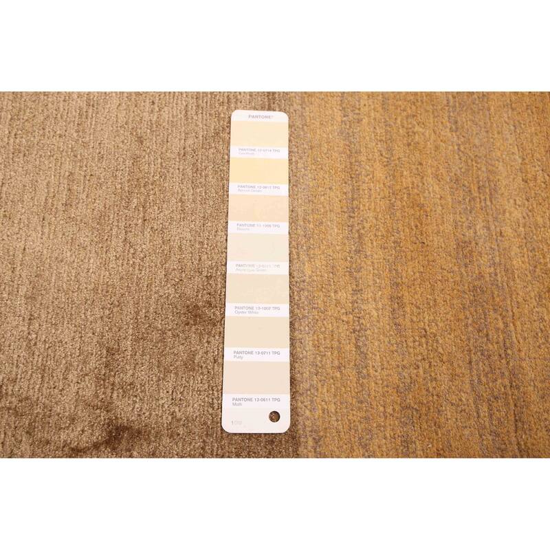 ECARPETGALLERY Hand-knotted Opulence Brown, Khaki Silk, Wool Rug - 6'0 x 8'9