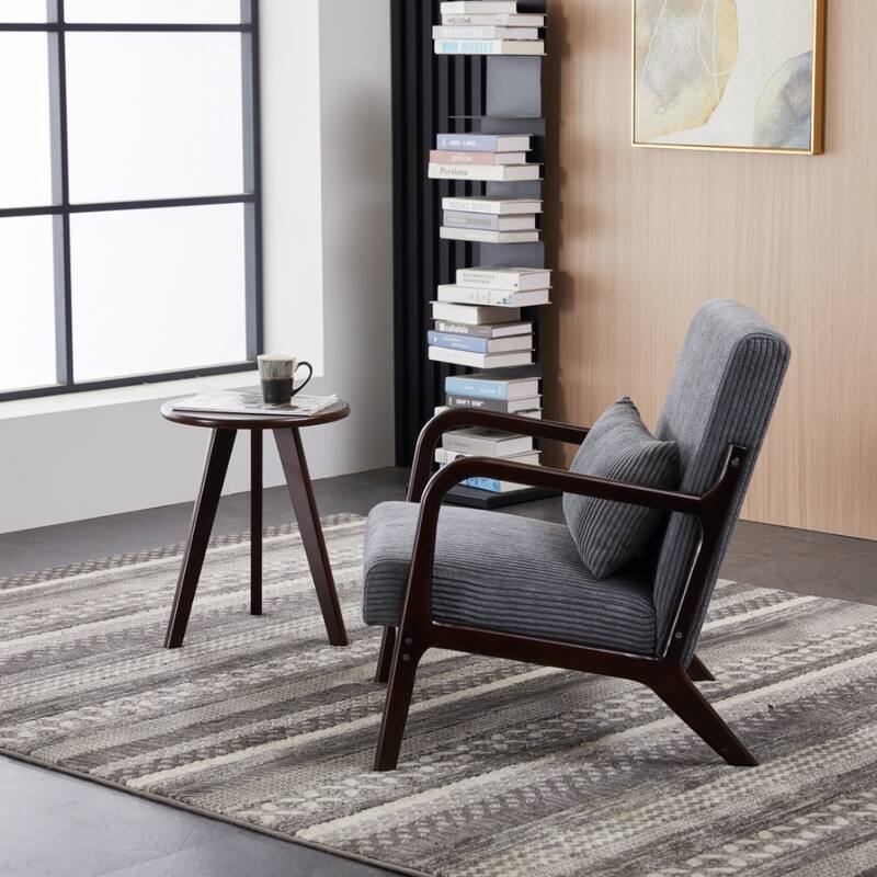 Mid-Century Modern Accent Chair & Coffee Table Set, Vintage Luxury Style, Leisure Chair & coffee table