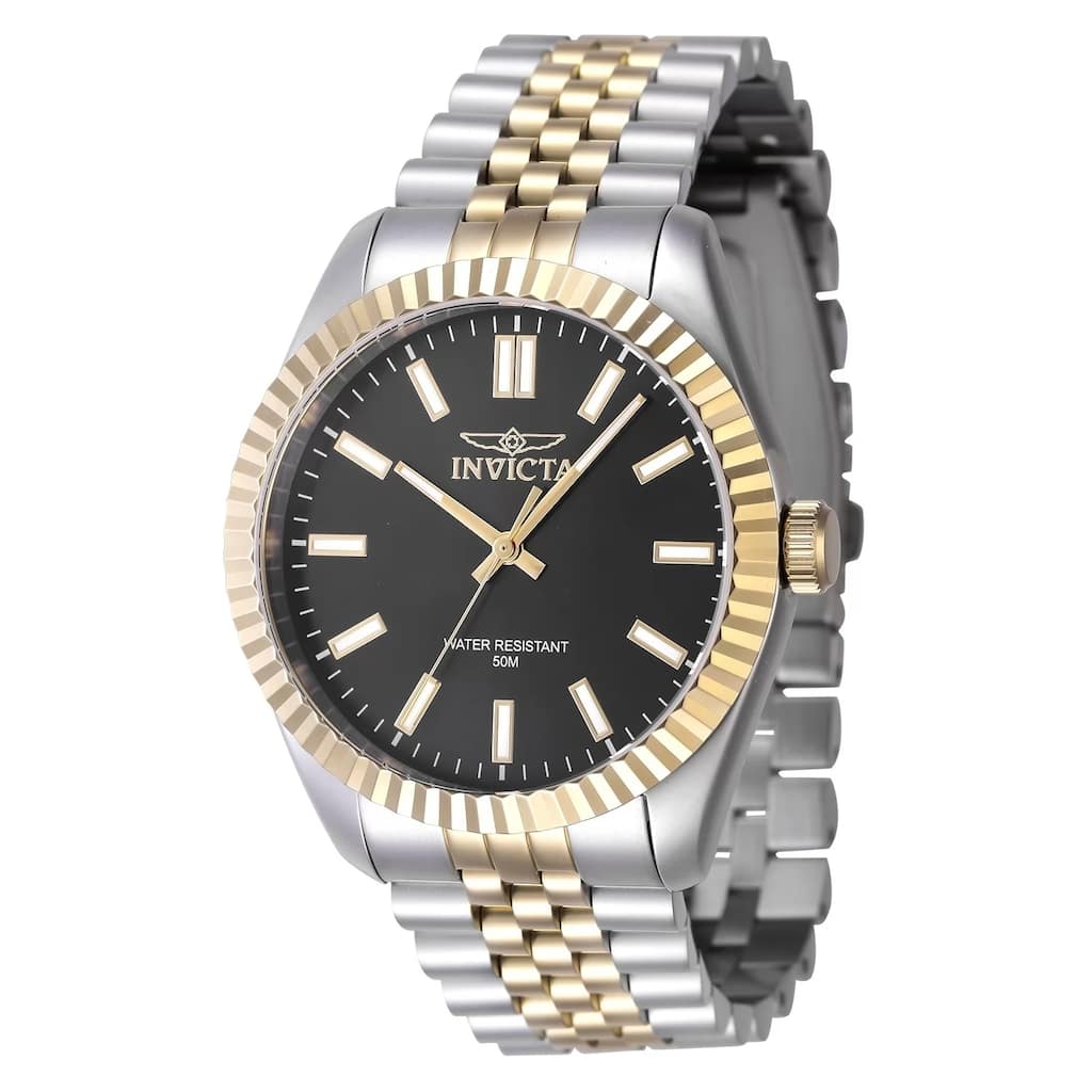 Invicta Men's 47483 Specialty Quartz 3 Hand Black Dial Watch