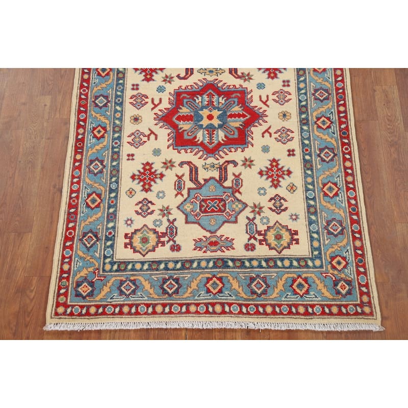 Kazak Oriental Accent Rug Hand-Knotted Wool Carpet - 3'3" x 4'10"