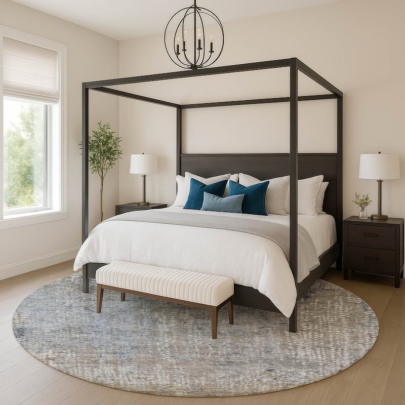 Premium Washable Super Soft Casual Imprints Mayfield Rug - Taupe - 8' x 8'