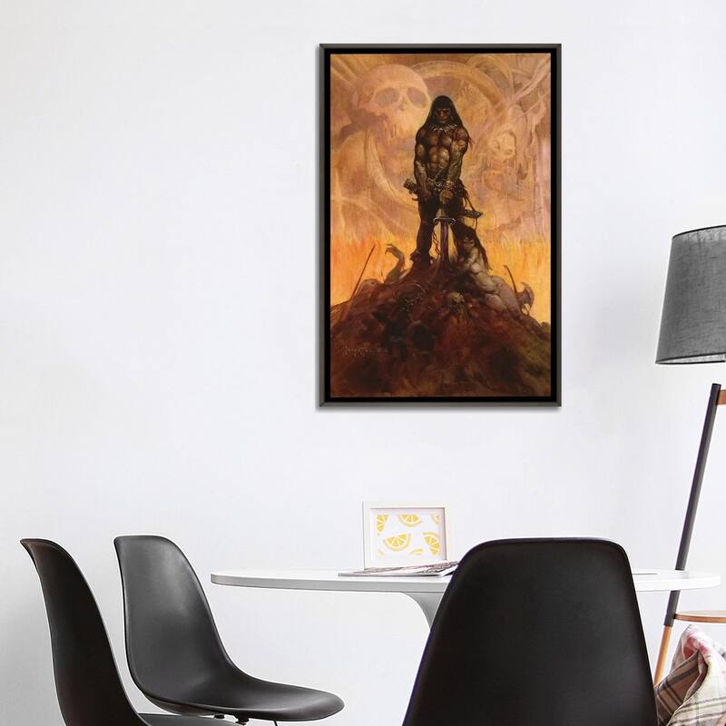 iCanvas "Barbarian" by Frank Frazetta Framed