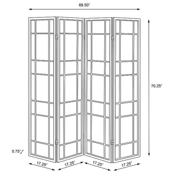 Catabella 4-Panel Room Divider Folding Shoji Screen Floral