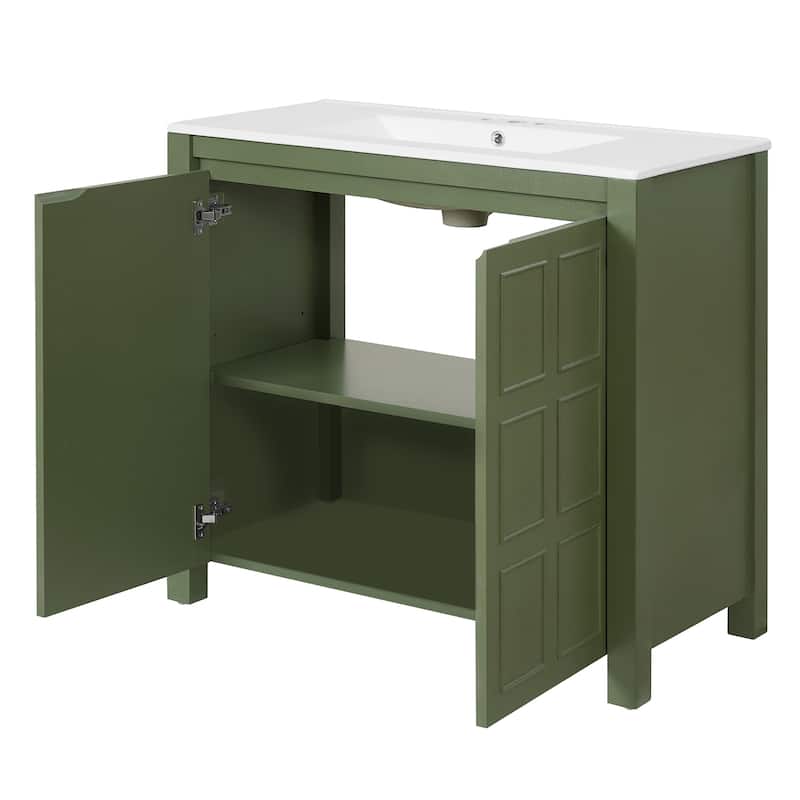 36 " Bathroom Vanity Organizer with Ceramic Sink