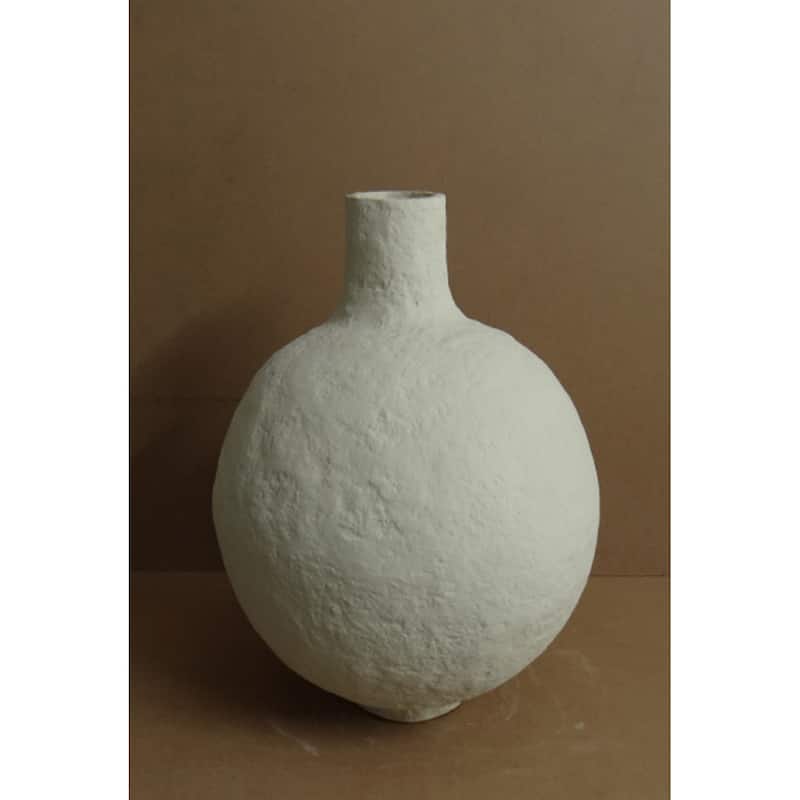 Paper Mache Tabletop Vase - 20" - Off-White