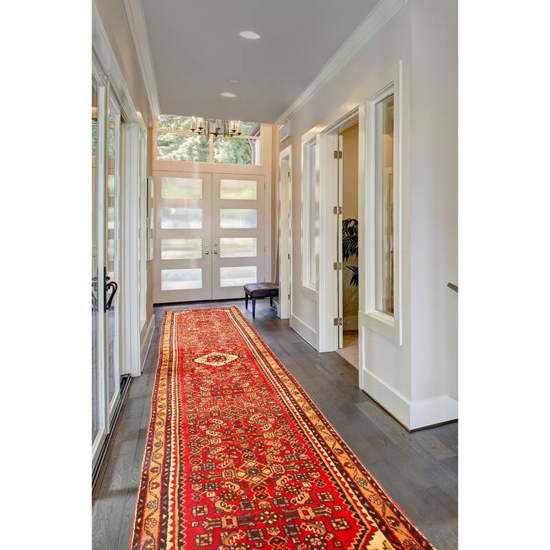 ECARPETGALLERY Hand-knotted Andelz Red Wool Rug - 2'7 x 10'10