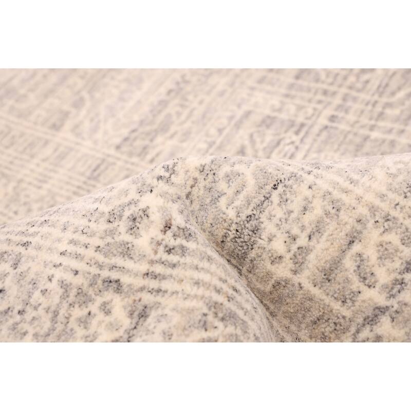 ECARPETGALLERY Hand Loomed Elysian Grey Wool Rug - 7'10 x 9'11