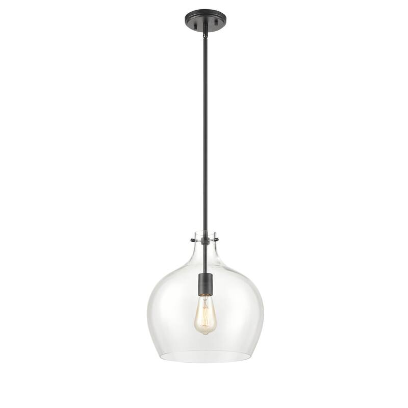 Millennium Lighting 50" Metal 1 Light Pendant Fixture with Clear Glass Shade