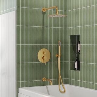 Pressure Balance 3-Functions Shower Head System 10" Shower Faucet Set with Tub Faucet Spout