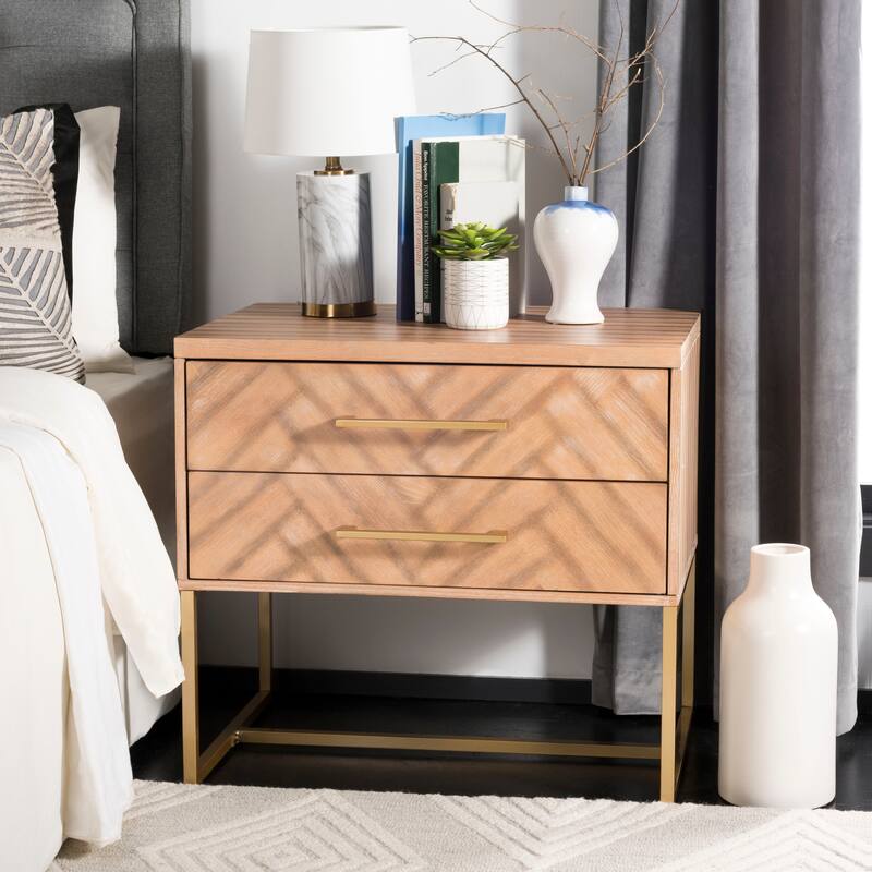 SAFAVIEH Georgiann Oak Brown Nightstand - Rustic Oak