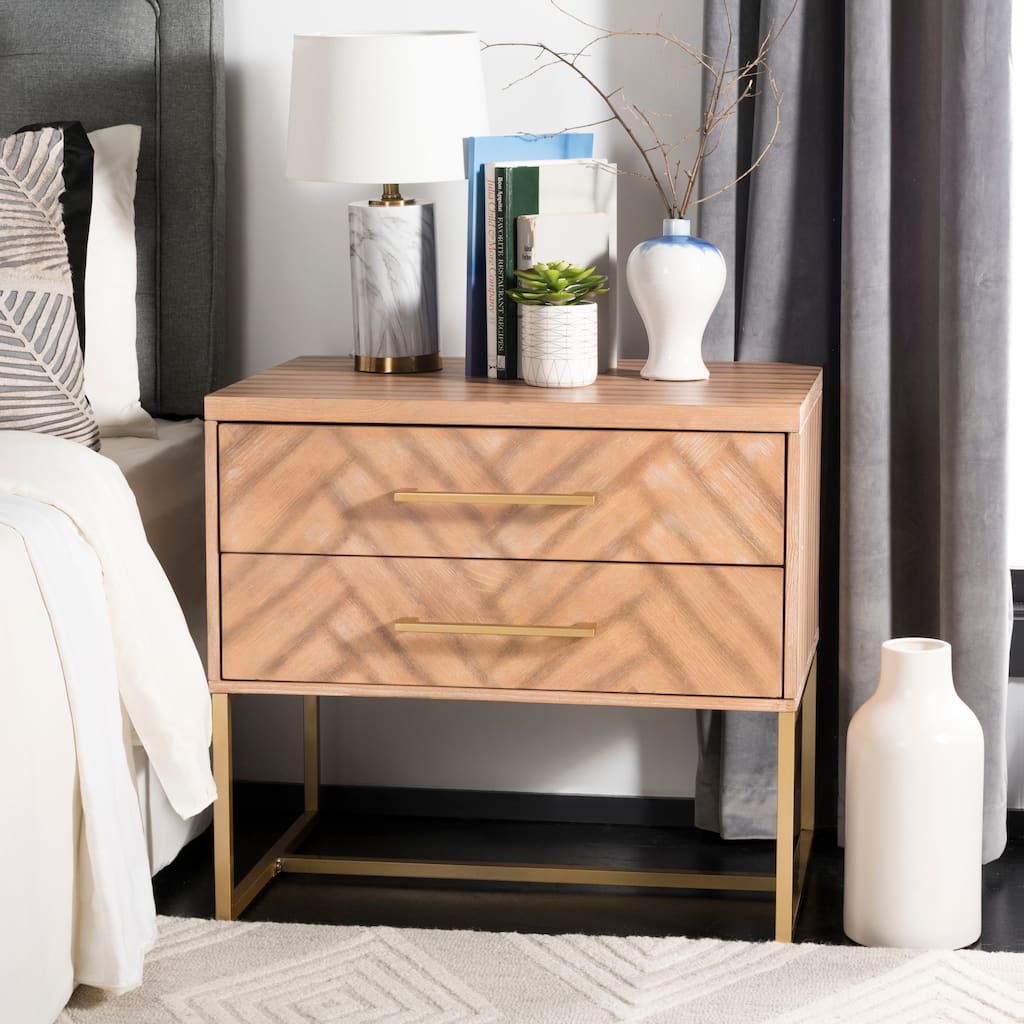 SAFAVIEH Georgiann Oak Brown Nightstand