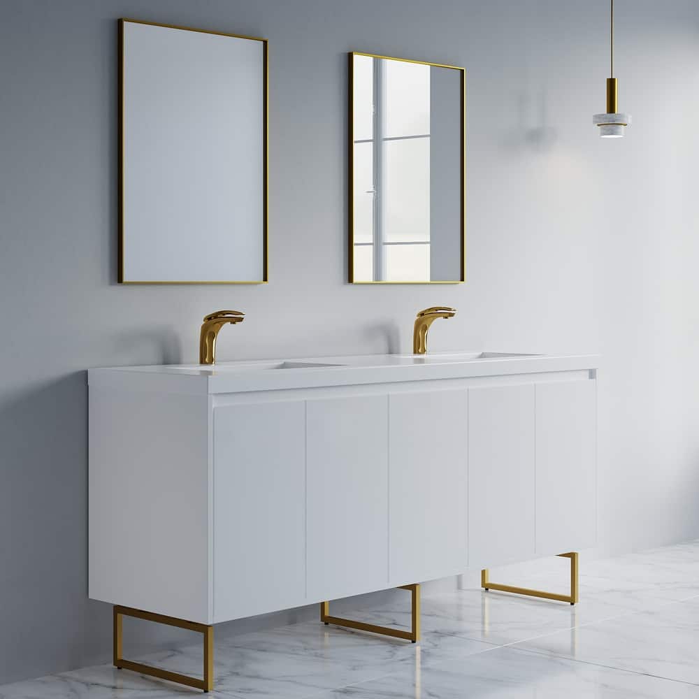 Kennan 72" Double Bathroom Vanity Set with Rectangle Legs