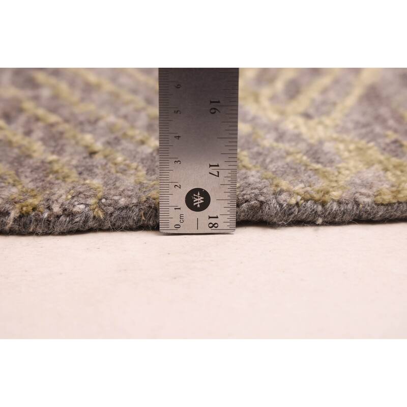 ECARPETGALLERY Hand Loomed Elysian Dark Grey Silk, Wool Rug - 5'11 x 8'11