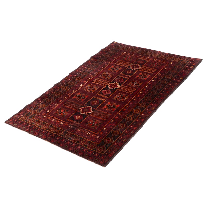 Teimani Red Rug 3'8" x 6'4" - 3'8 x 6'4