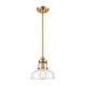 preview thumbnail 1 of 1, Manhattan Boutique 1-Light Mini Pendant in Brushed Brass with Clear Glass