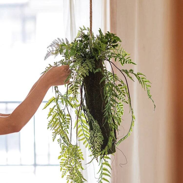 RusticReach Artificial Fern Hanging Ball Decoration