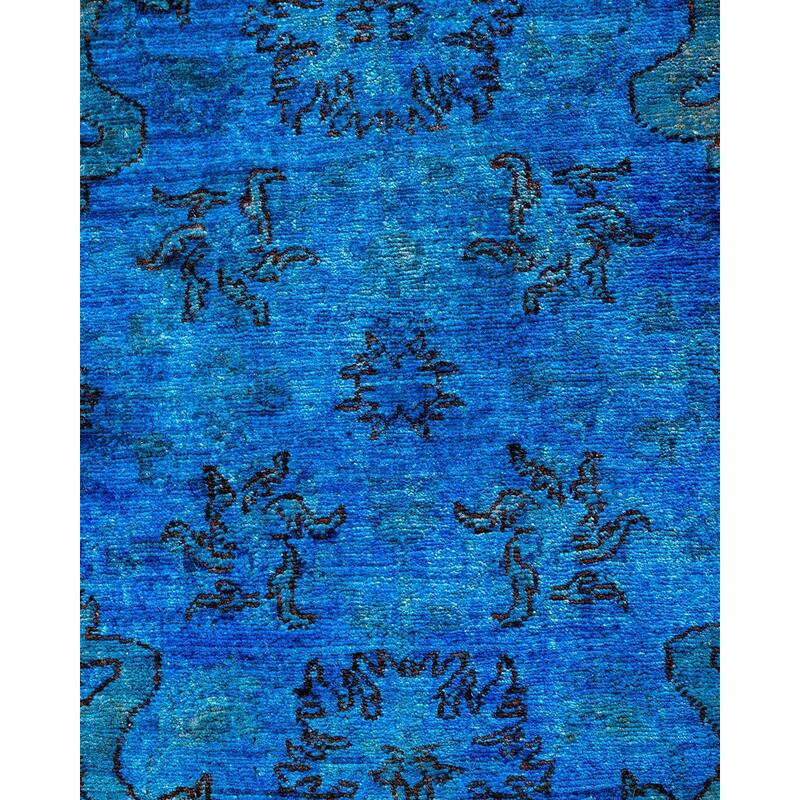 Contemporary Overdyed Wool Hand Knotted Runner - 3' 1" x 15' 5"
