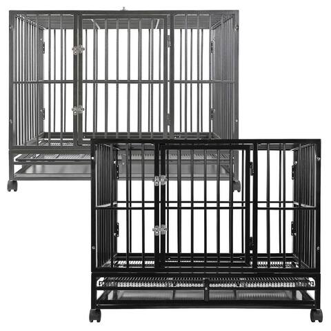 Heavy Duty Steel Dog Crate - Two-Door with Tray by SmithBuilt
