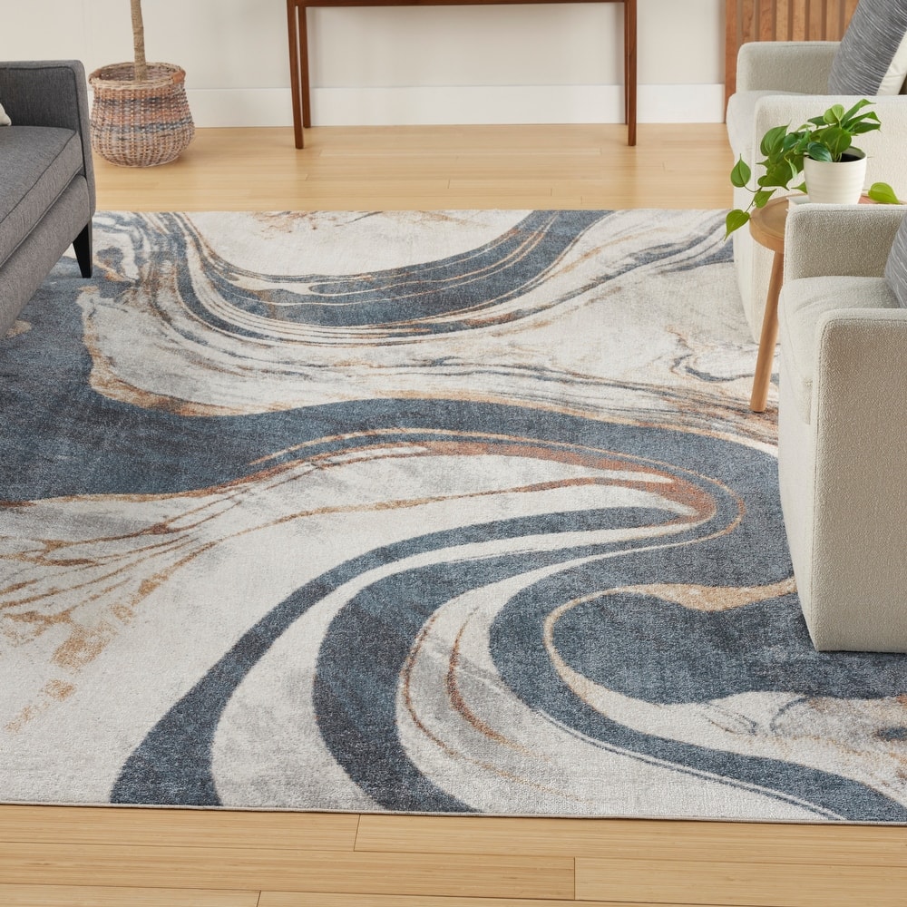 Nourison Astra Machine Washable Indoor only Abstract Area Rug