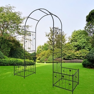 JASIWAY Metal Garden Arch with Two Plant Stands - On Sale - Bed Bath ...