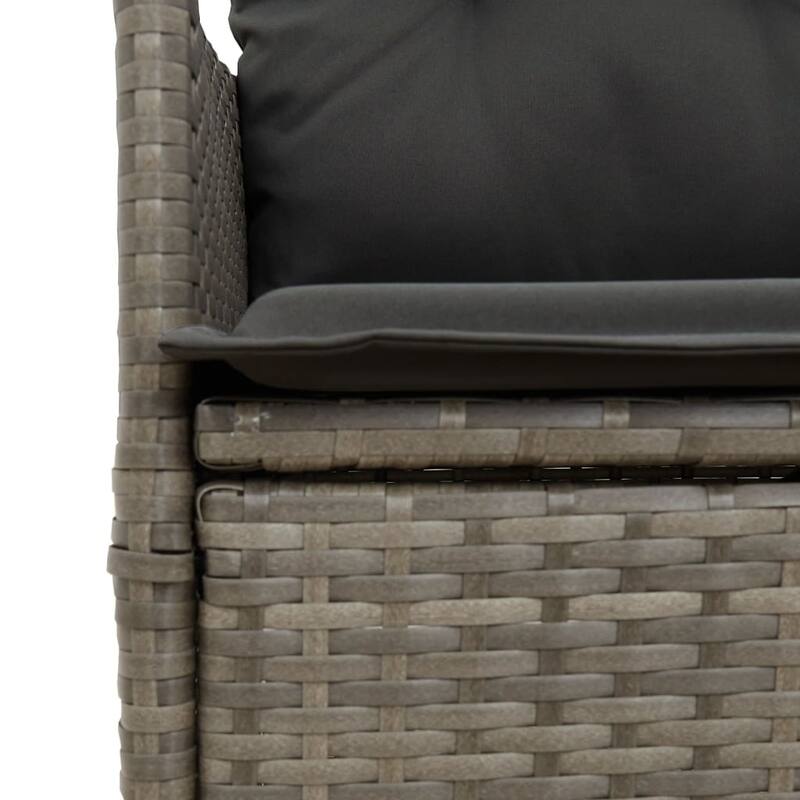 vidaXL Reclining Patio Sofa 2-Seater with Table Loveseat Furniture Poly Rattan - 23.2 x 51.2 x 36.2