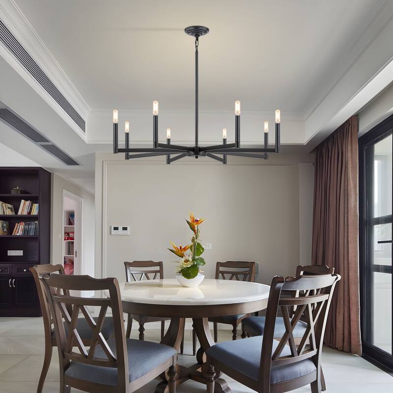 Starskys 8-Light Dimmable Mid-Century Modern Candle Chandelier