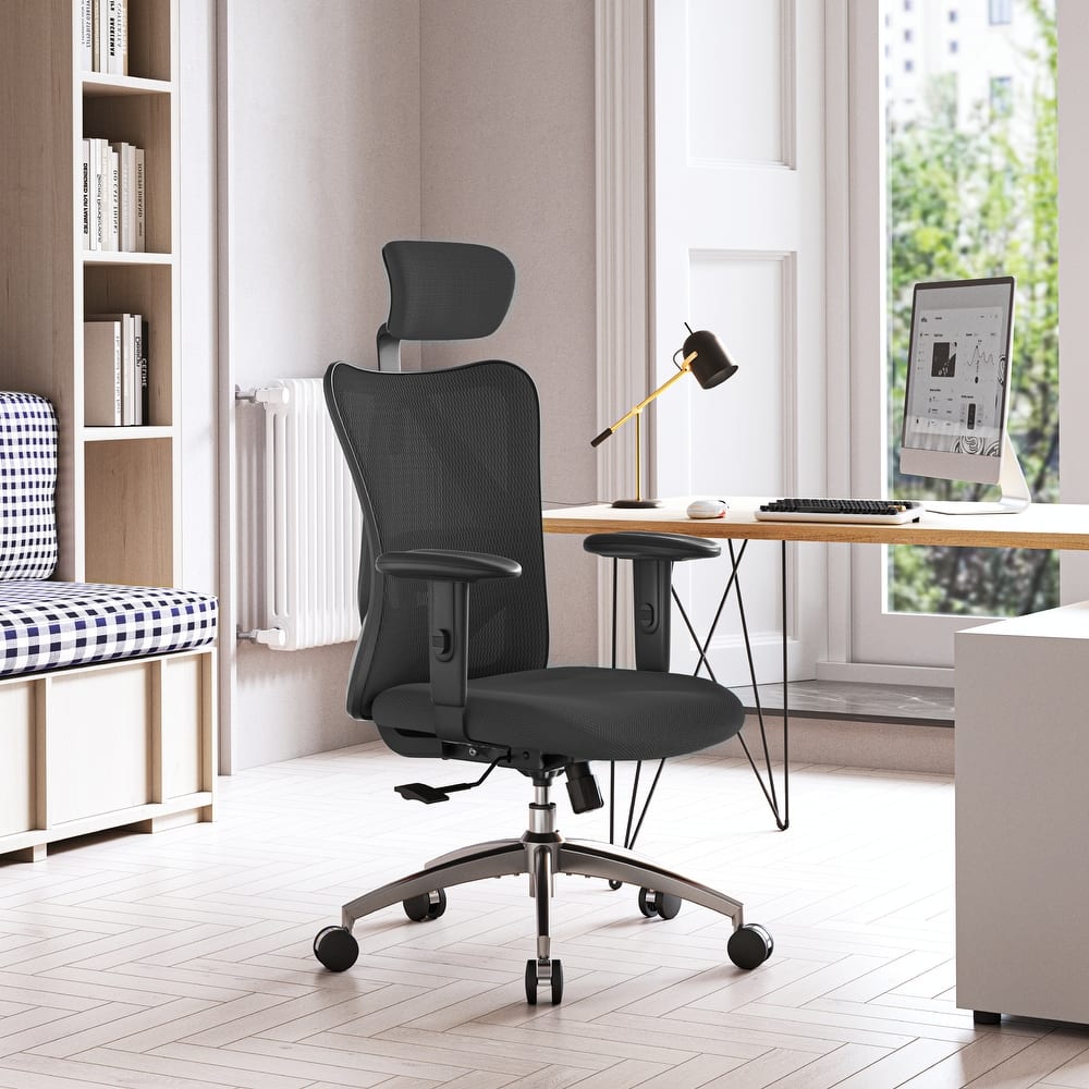 SIHOO Ergonomic Office Chair with Adjustable Lumbar Support, High Back chair for big and tall, Black - 68*70*130