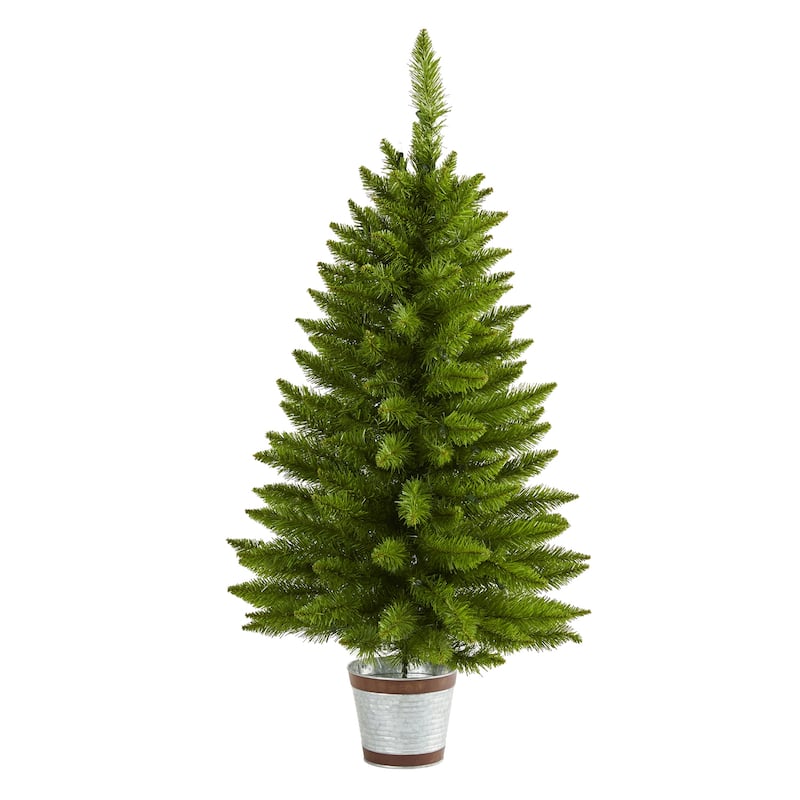 3ft. Pine Artificial Christmas Tree with 50 Warm White Lights and 114 Branches - Perfect Mini X-Mas Holiday Accent