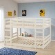 preview thumbnail 1 of 6, Classic Solid Wood Twin over Twin Bunk Bed Frame White