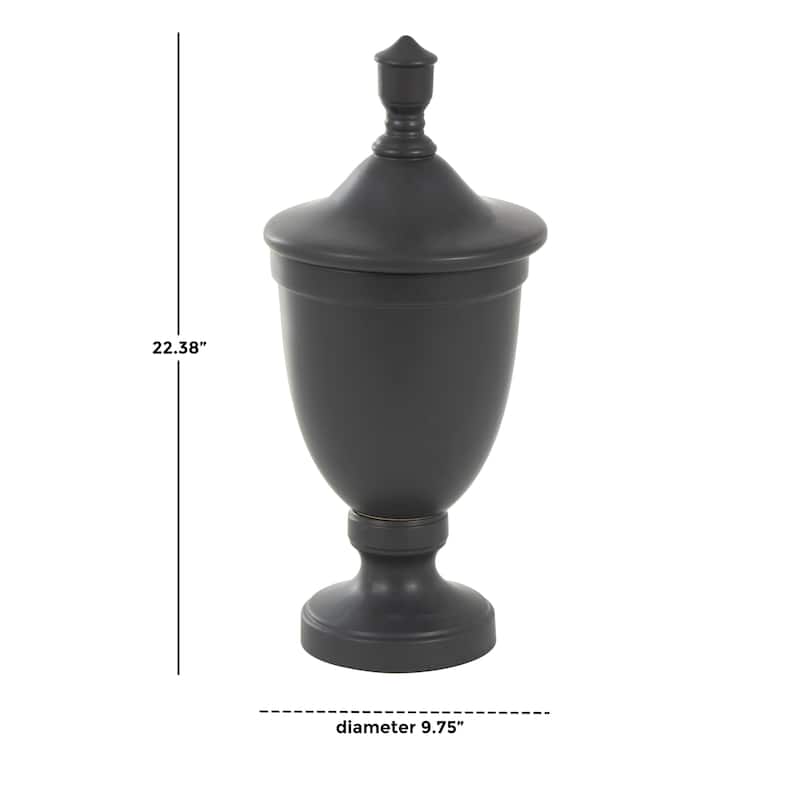 Ceramic Fluted Urn Shaped Living Room Decorative Jars with Lid - Black or White - Roche River Decor