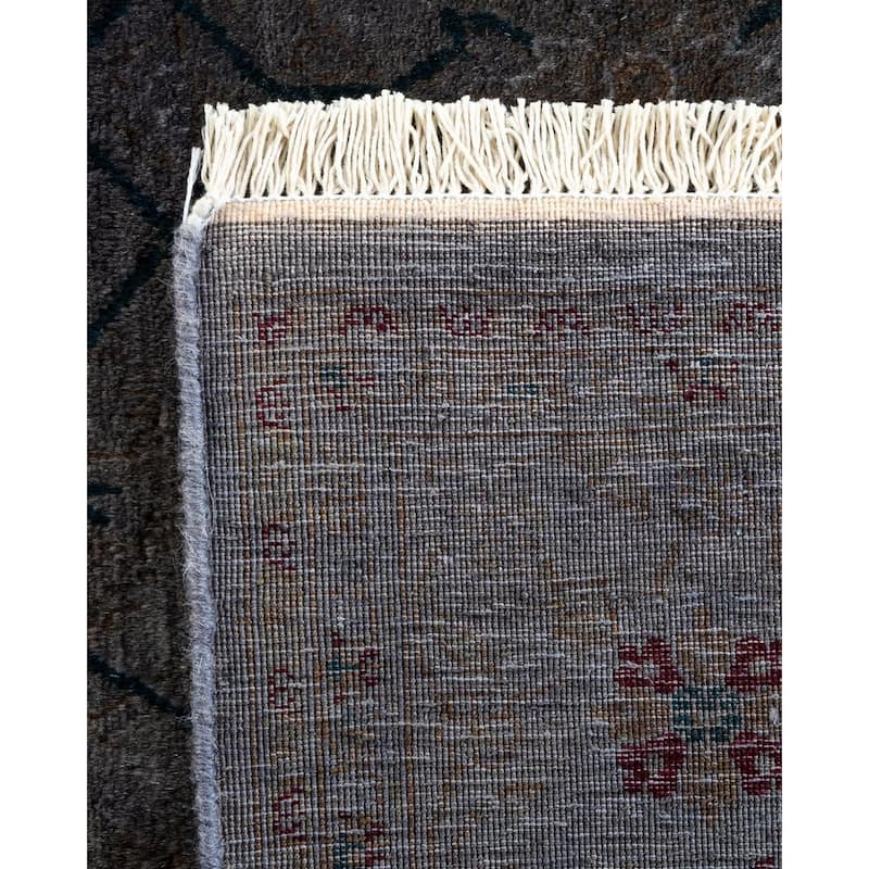 Overton Hand Knotted Wool Vintage Inspired Modern Contemporary Overdyed Gray Area Rug - 4' 1" x 6' 1"
