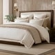 preview thumbnail 1 of 22, Harbor House Linen Blend Double Flange Duvet Cover Set White/Gold - King