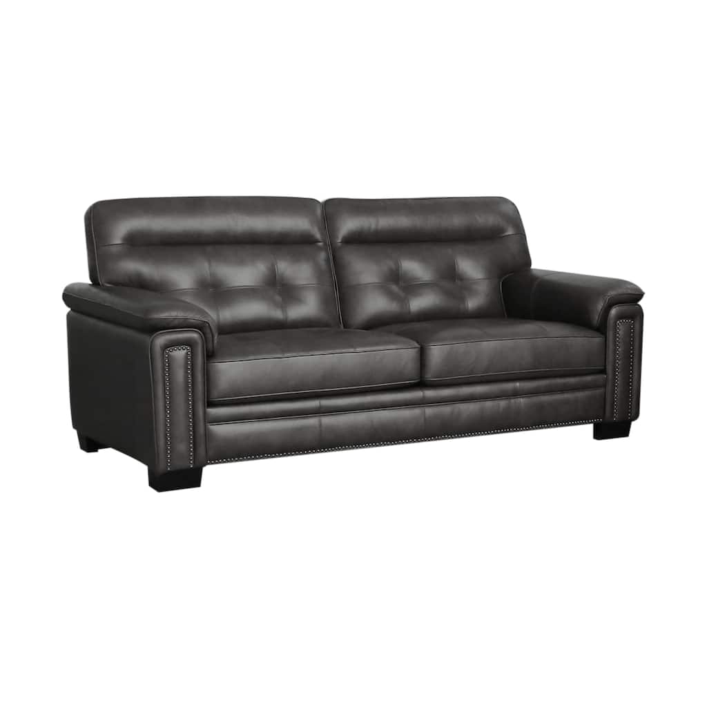 Henry Top Grain Leather Tufted Sofa