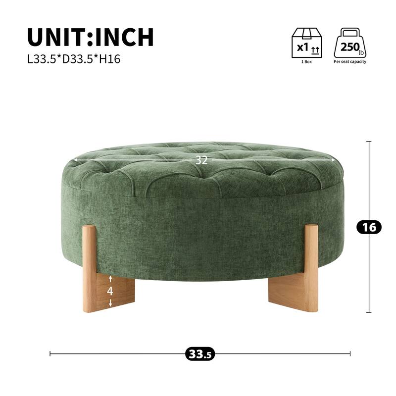 Modern Round Tufted Ottoman