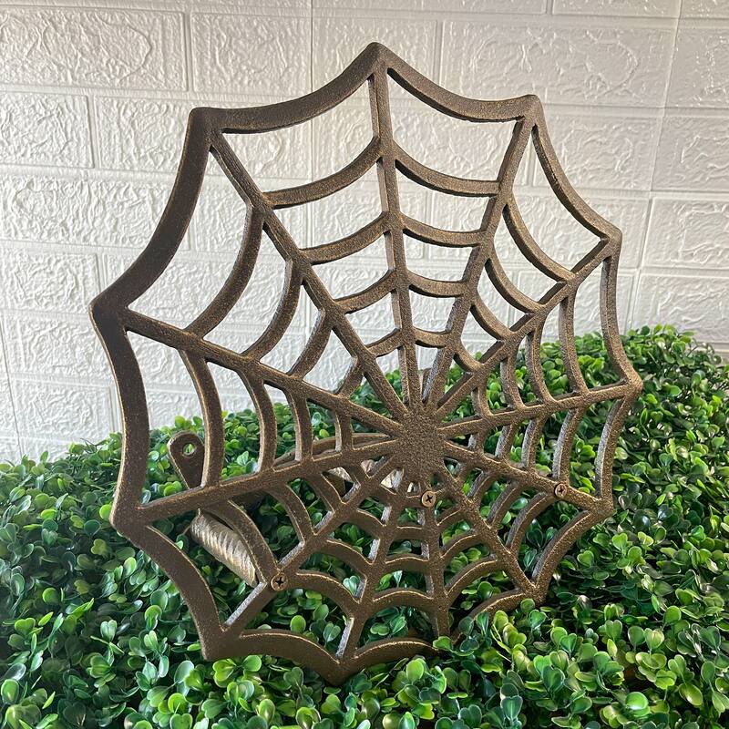 Spider Web Xl Cast Iron Hose Holder, Bronze Outdoor Wall Mount - 13.75 X 13.75 X 5.5 inches