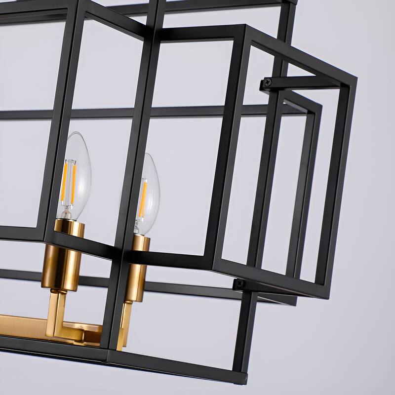 8-Light Kitchen Island Square Rectangle Pendant Lamp Island/Billiard