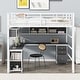 preview thumbnail 17 of 26, Full Size Loft Bed with Bookcase & Cabinet, Metal Loft Bed with L -shaped Built-in Desk, Metal Bed Frame for Kids, Teens, Adults