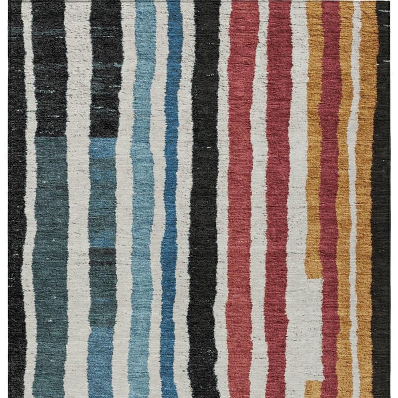 HomeRoots Striped Transitional Rectangle Outdoor Rug